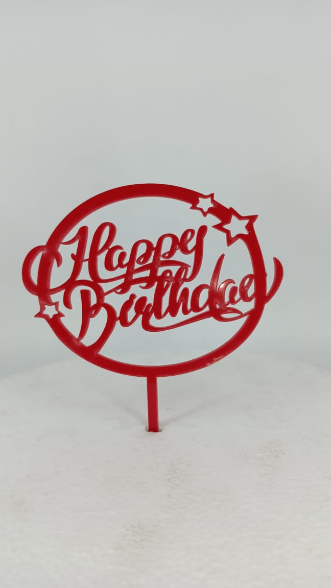 Acrylic Happy Birthday Cake Topper