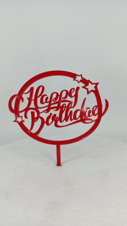 Acrylic Happy Birthday Cake Topper