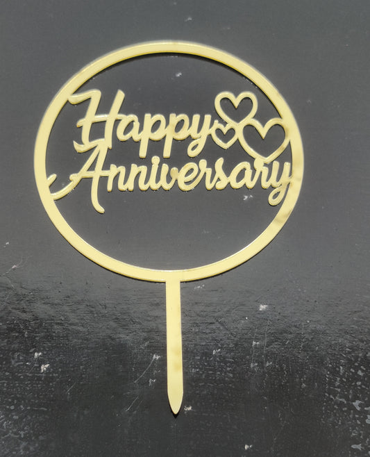 Economic Acrylic 5 inch Happy Anniversary Acrylic Topper pack of 5