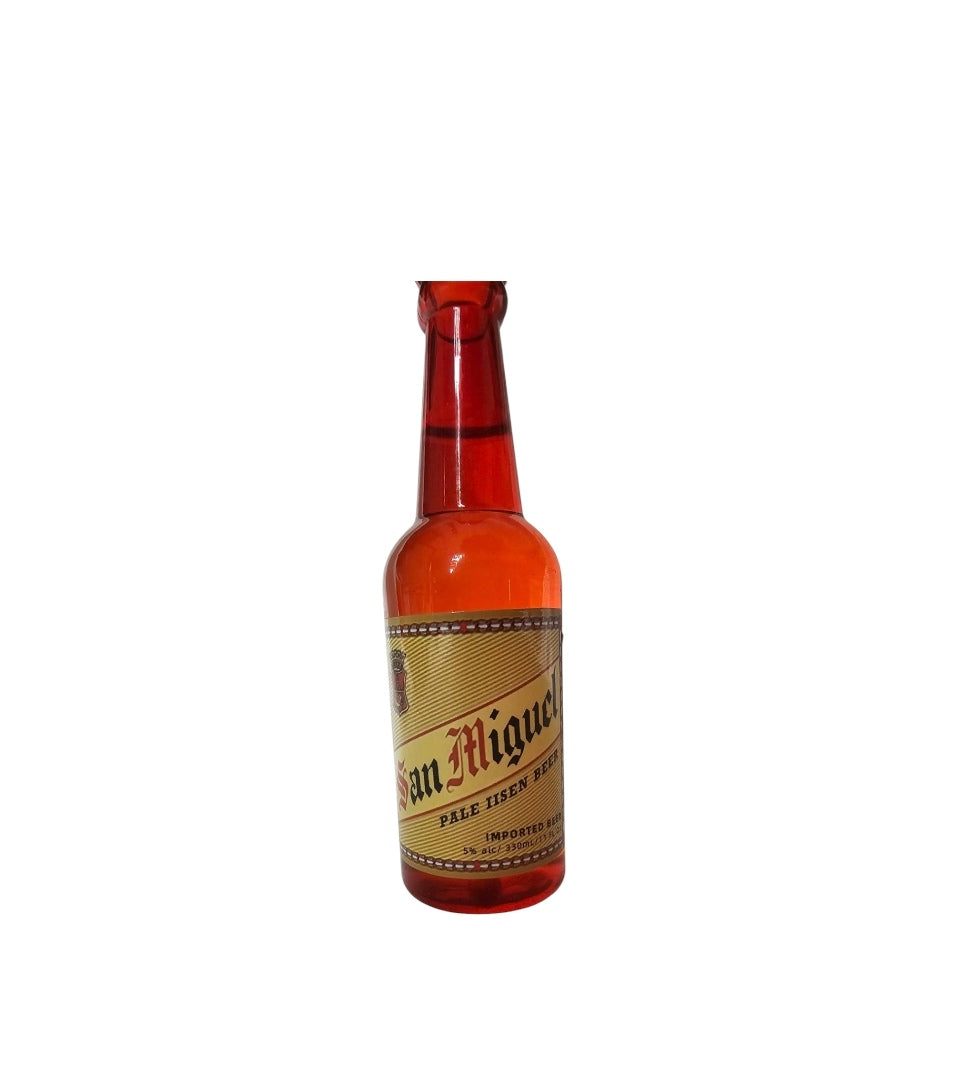 San Miguel miniature bottle of cake decoration