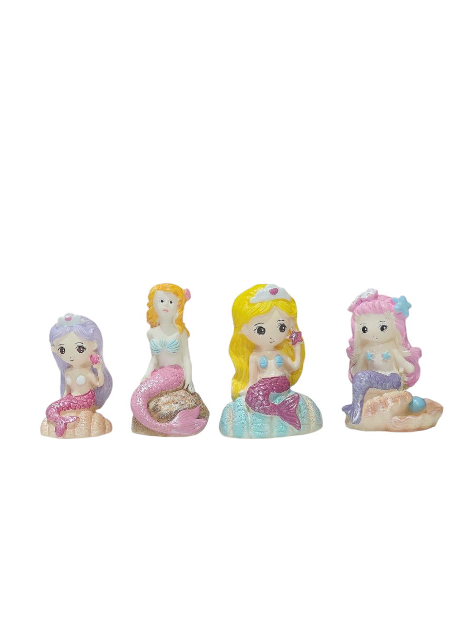 Miniature Mermaid Cake Topper Set of 4