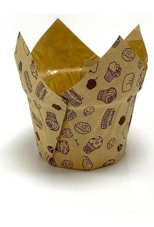 Bake and Serve Tulip Liner pack of 100  ( Brown Colour)