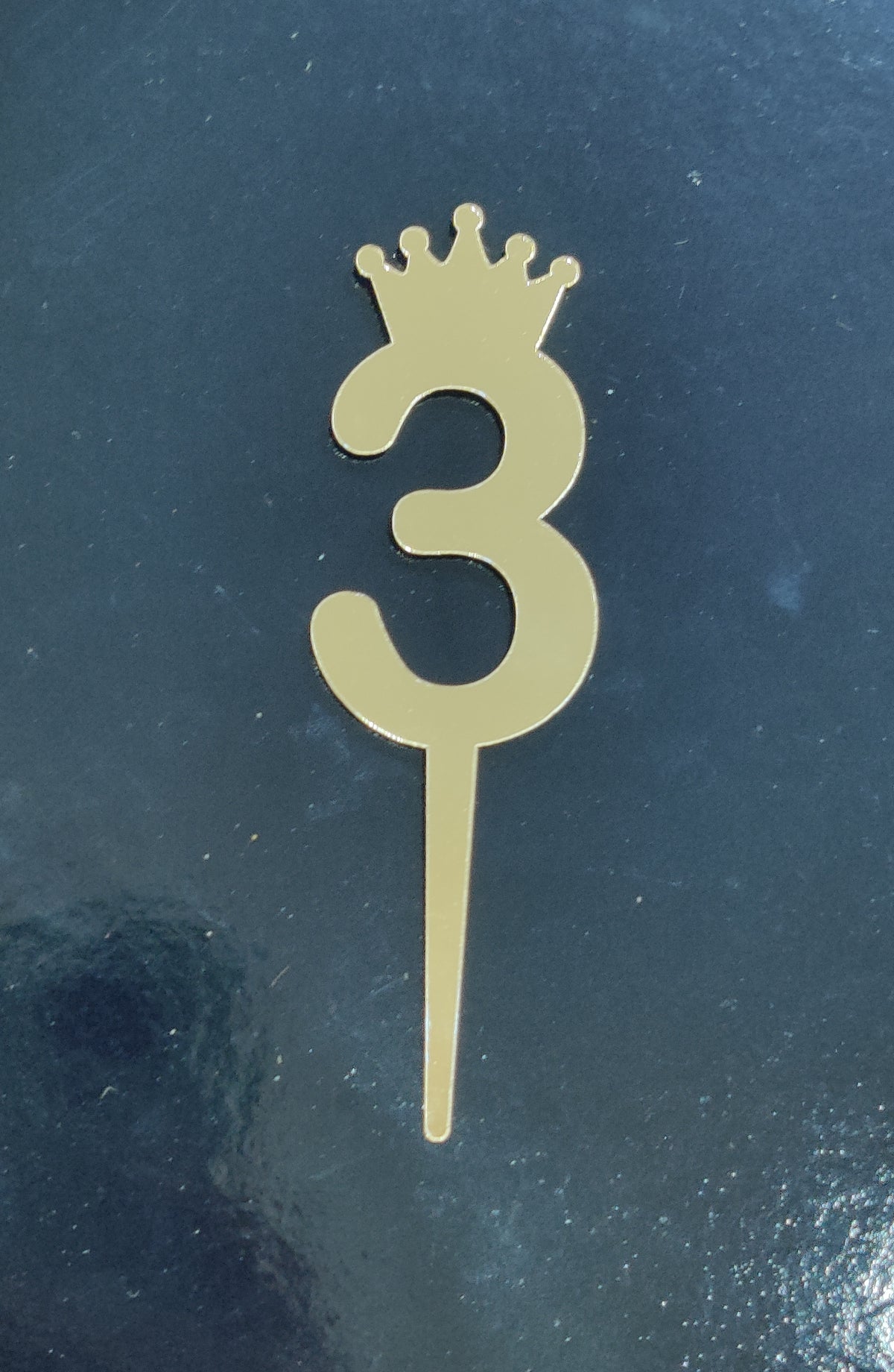 3 Number Acrylic  Topper 3 inch