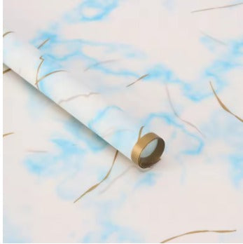 Flower Wrapping Paper White Blue pack of 5 Size-22x21.5 inch