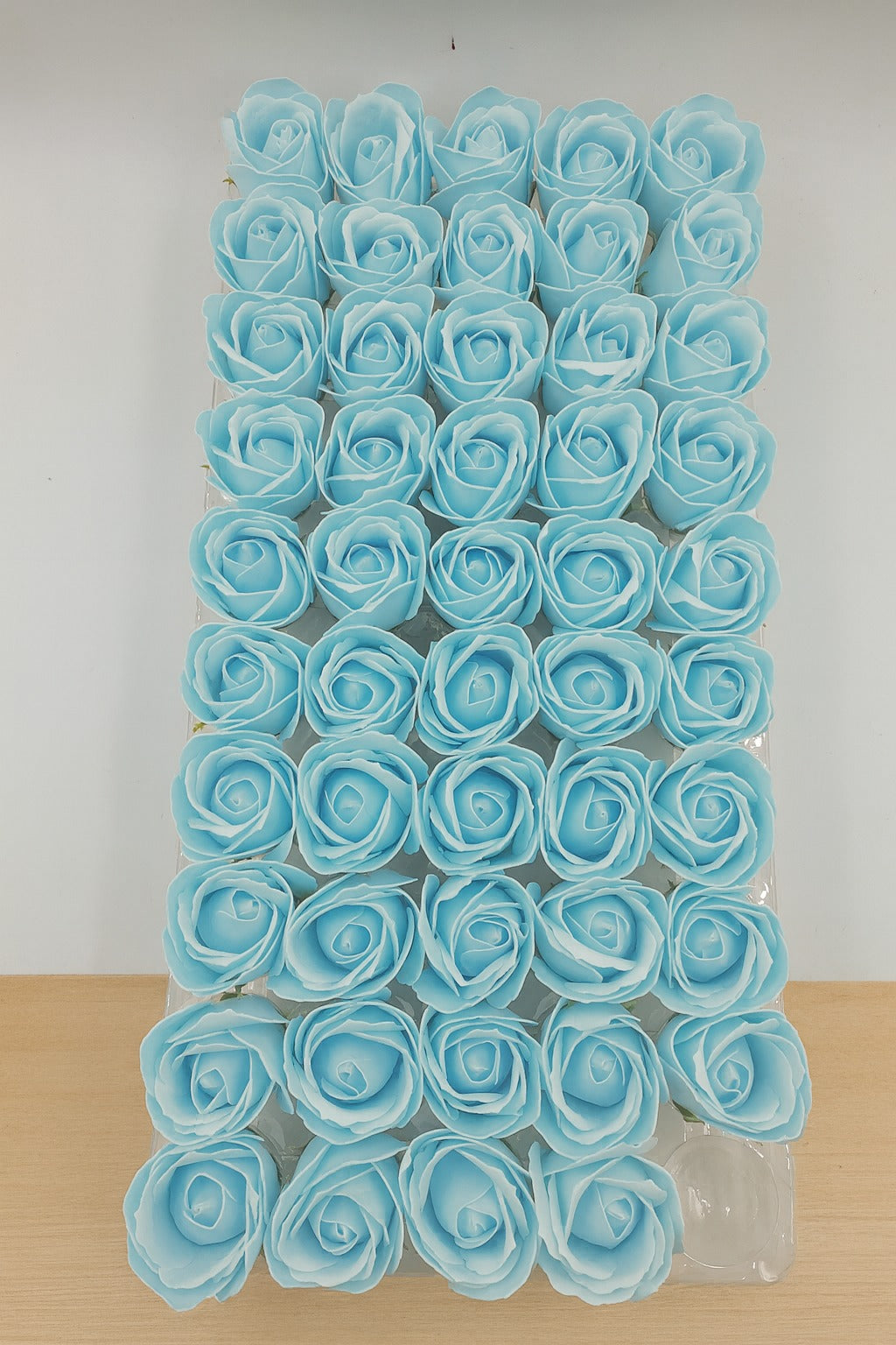 Artificial Sky Blue scented Rose Flower Pack of 50