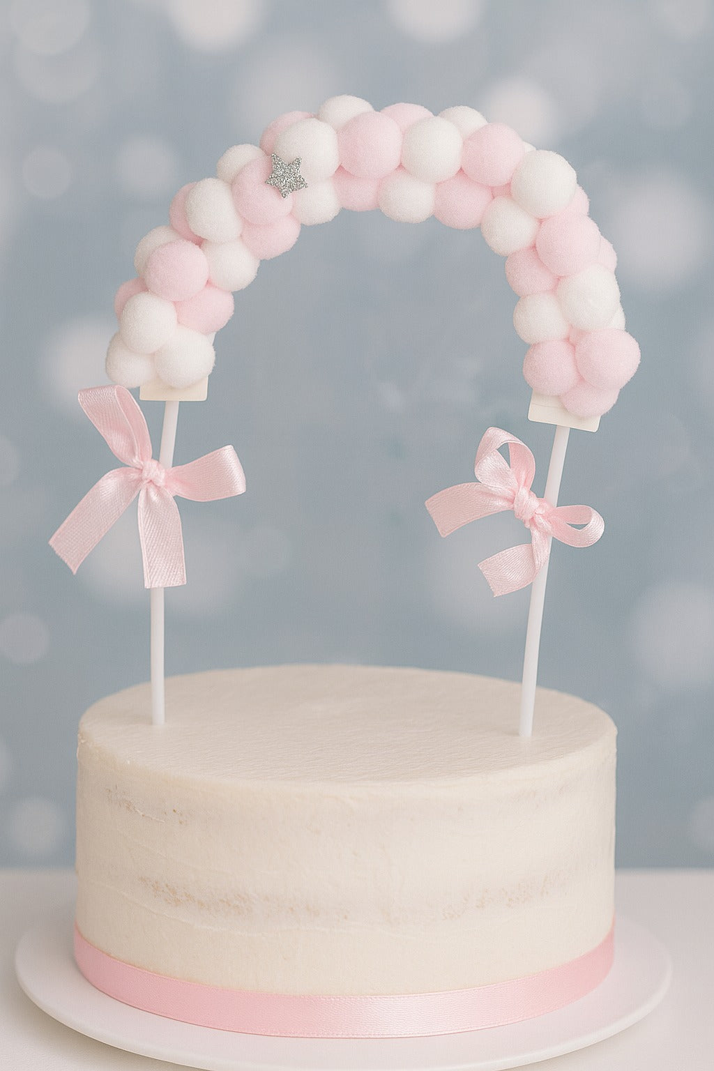 Pink pom pom Topper