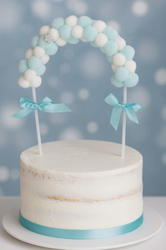 Sky blue pom pom Topper
