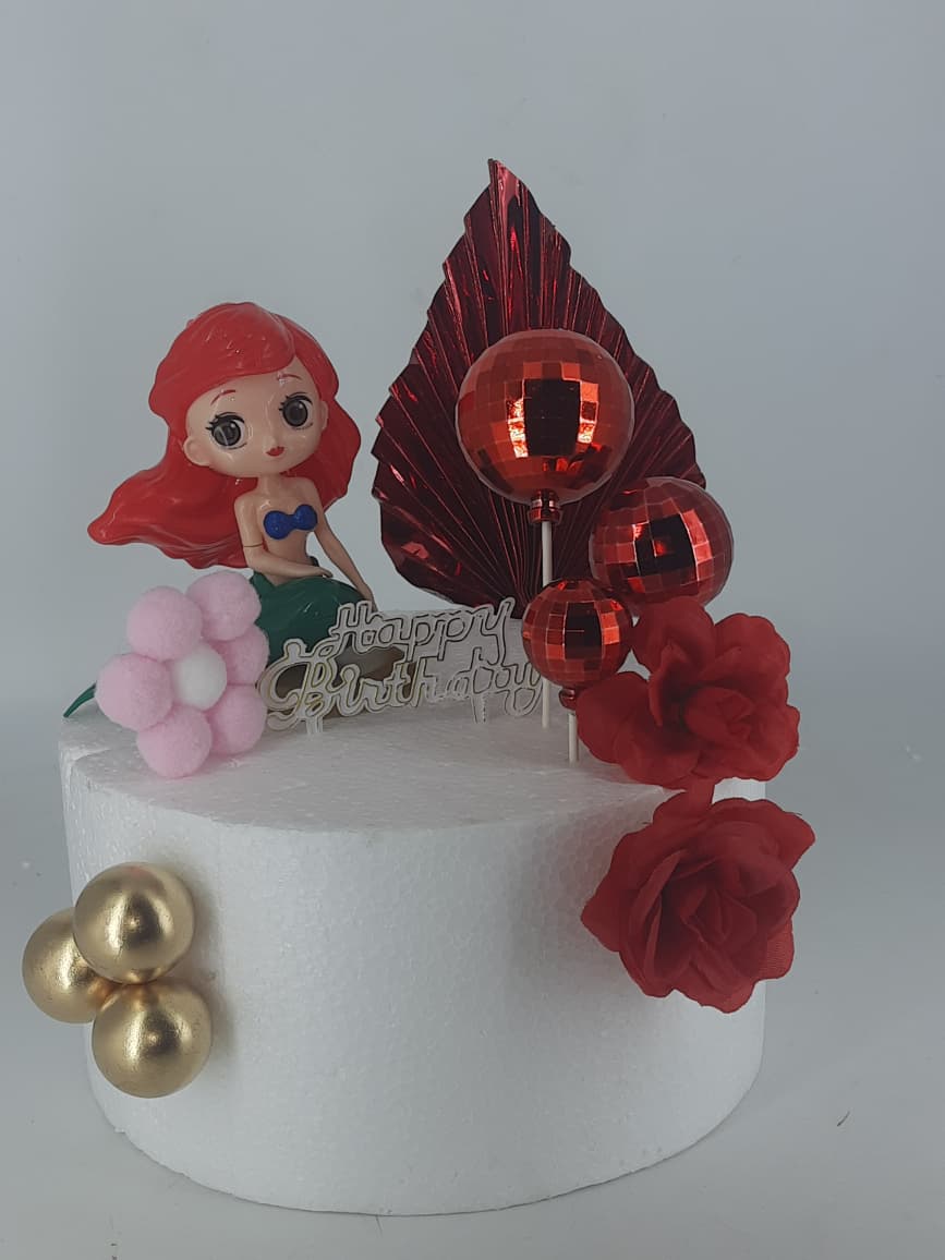 Mermaid Theme Birthday Cake Decoration Set Of 7