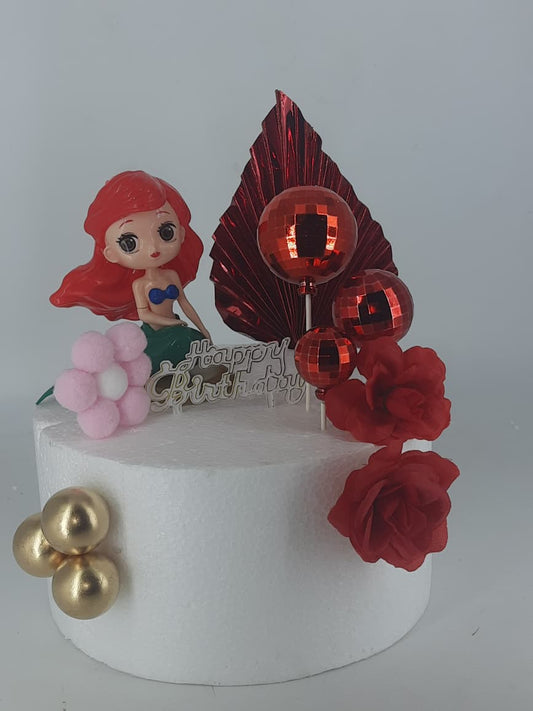 Mermaid Theme Birthday Cake Decoration Set Of 7