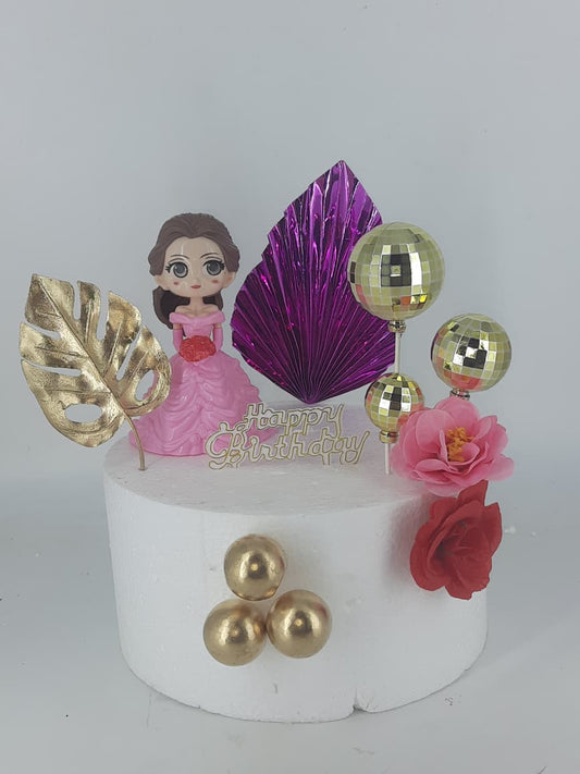 Princess Theme Birthday Cake Decoration Set Of 7