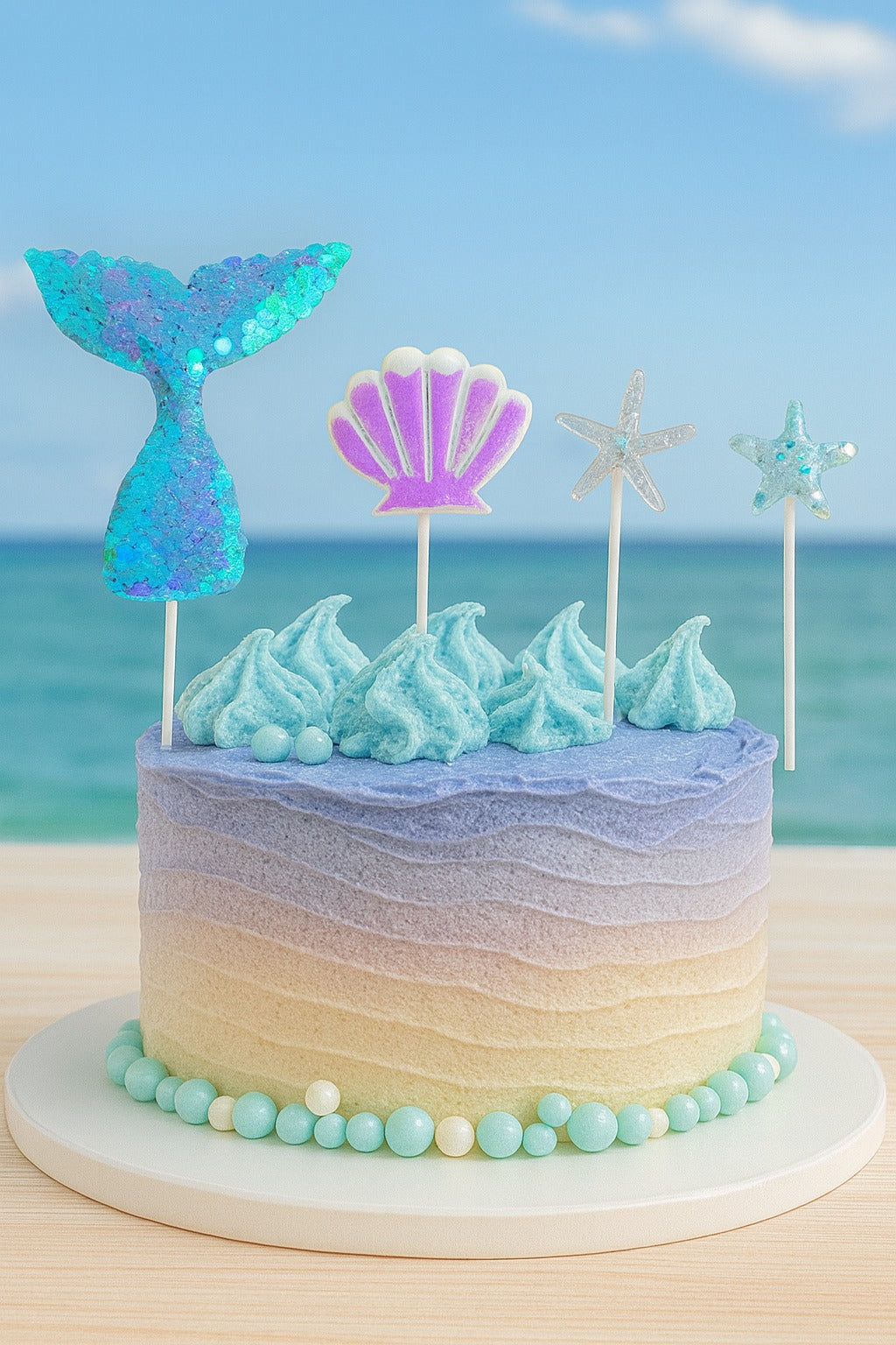 Premium Mermaid Theme Cake Topper
