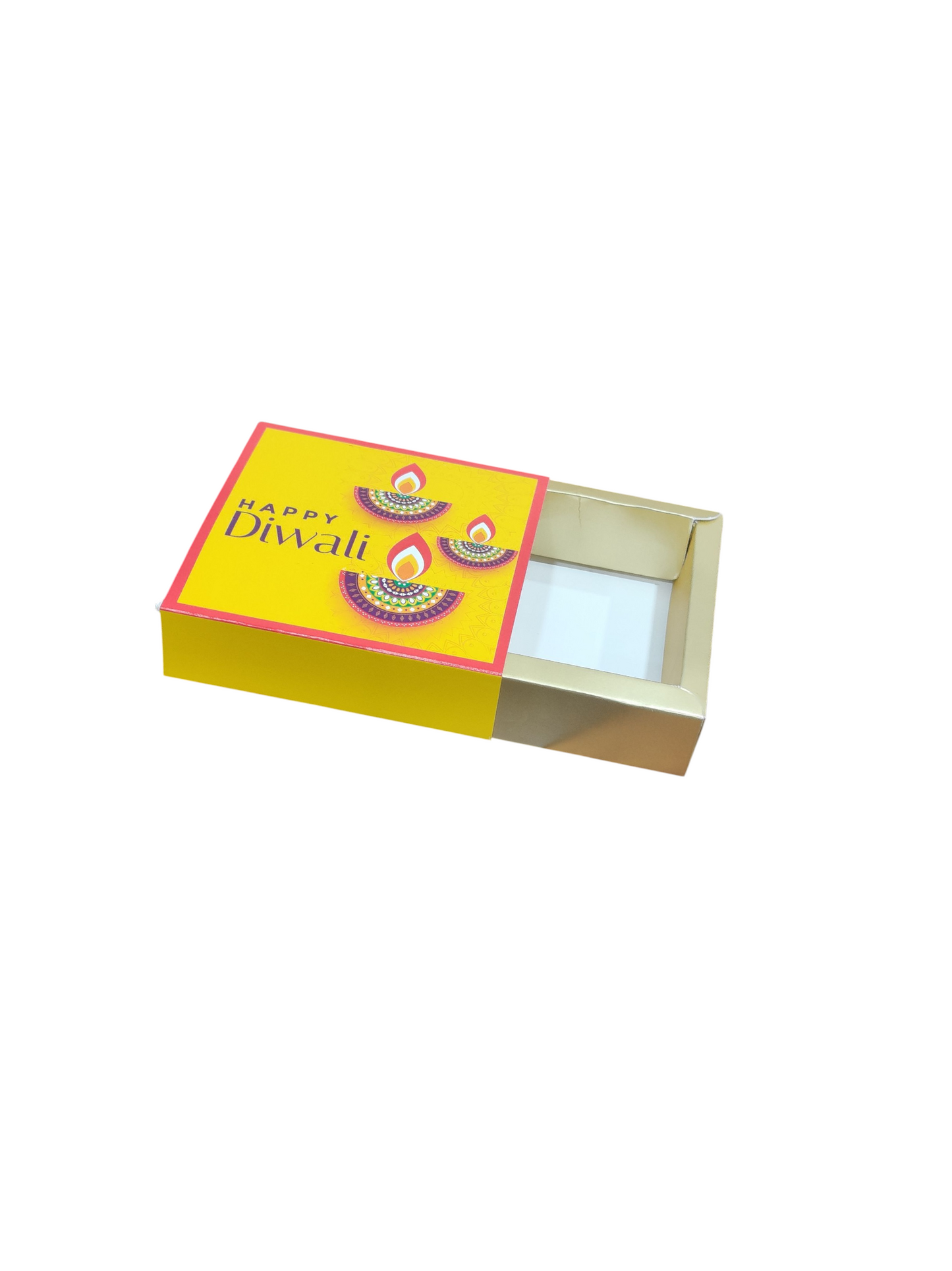 4 Cavity Slider Diwali Box For Chocolate and Brownie Size 4x4x1.5 Inch