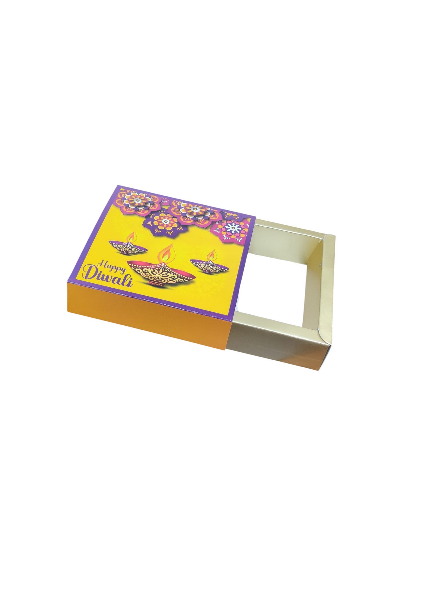 4 Cavity Slider Diwali Box For Chocolate and Brownie Size 4x4x1.5 Inch