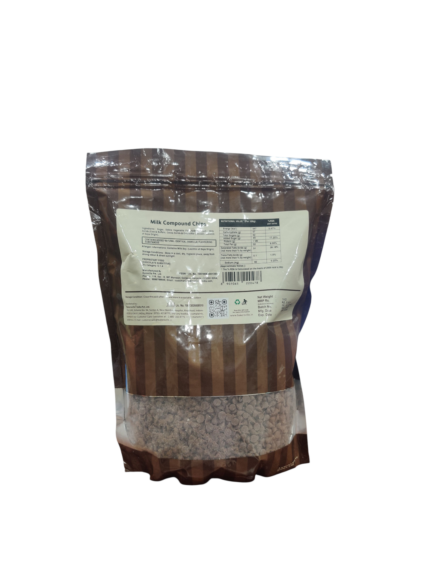 Bakersville Chocoville Milk Compound Chips