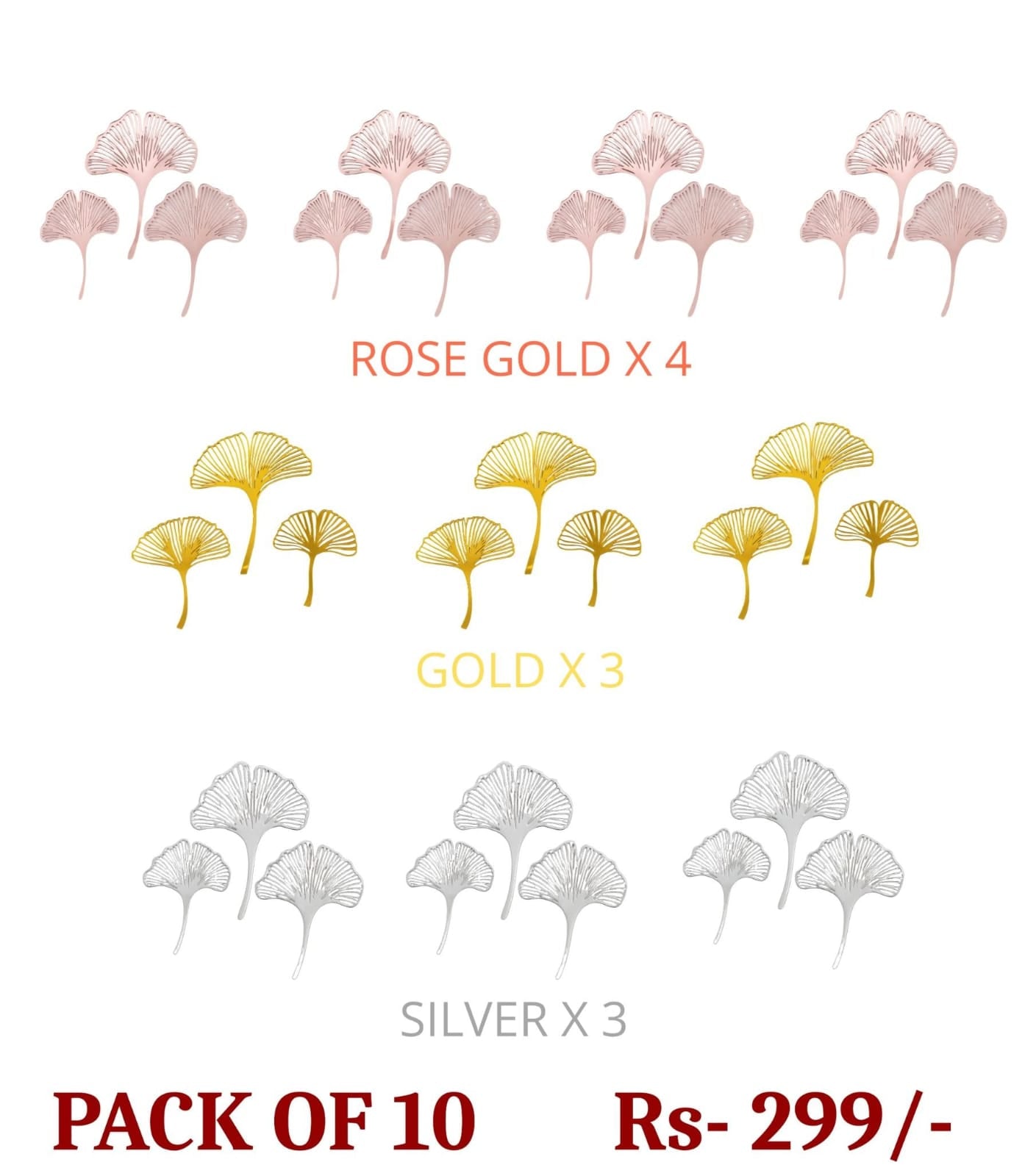 Acrylic Leaf Topper  Pack of 10