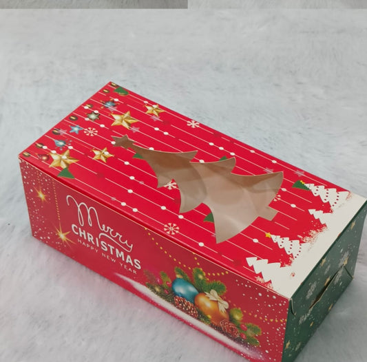 Xmas Plum Cake Box 500 gram Size 8.75x4x3.25 Inch (Pack Of 10)