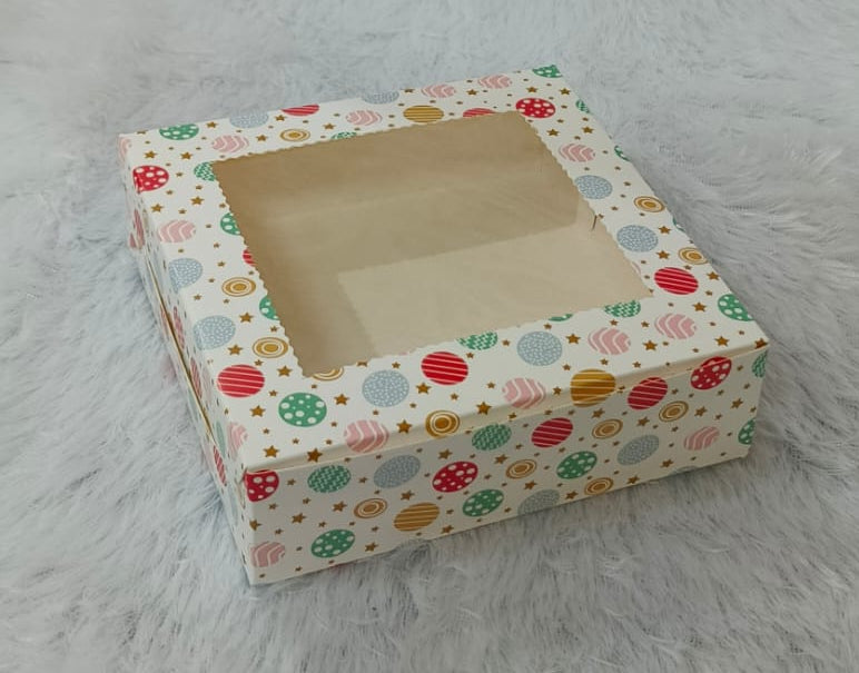 Xmas 4 PCS Brownie Box Size 6x6x1.75 Inch (Pack Of 10)