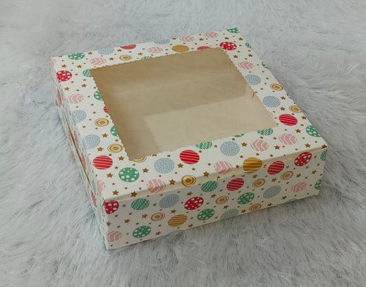 Xmas 4 PCS Brownie Box Size 6x6x1.75 Inch (Pack Of 10)