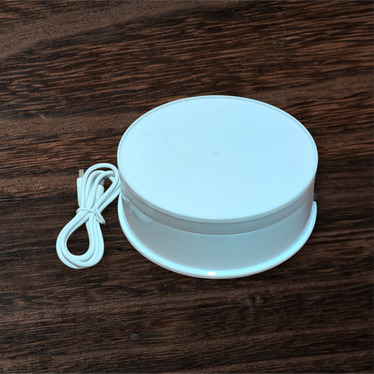 360 Degree Electric Turntable White Size 6x6x2 Inch