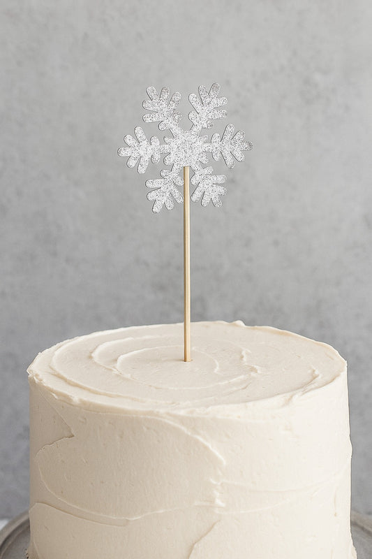 Glitter Silver Snowflake Topper