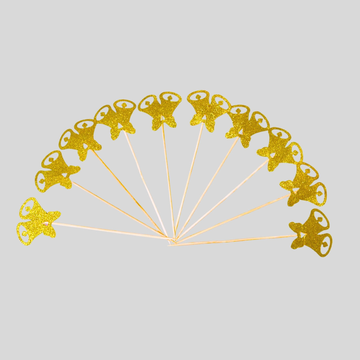 Golden Glitter Christmas Bell Topper