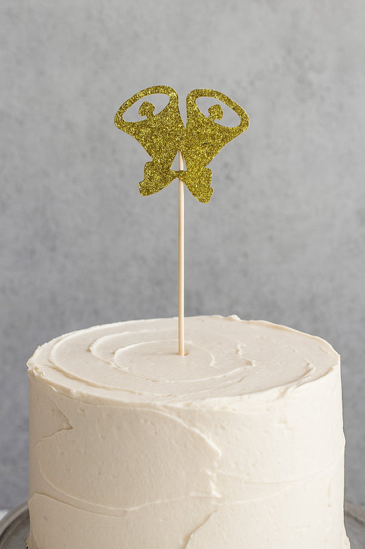 Golden Glitter Christmas Bell Topper