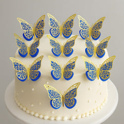 3D Blue Butterfly For Cake Decoration Pack Of 12