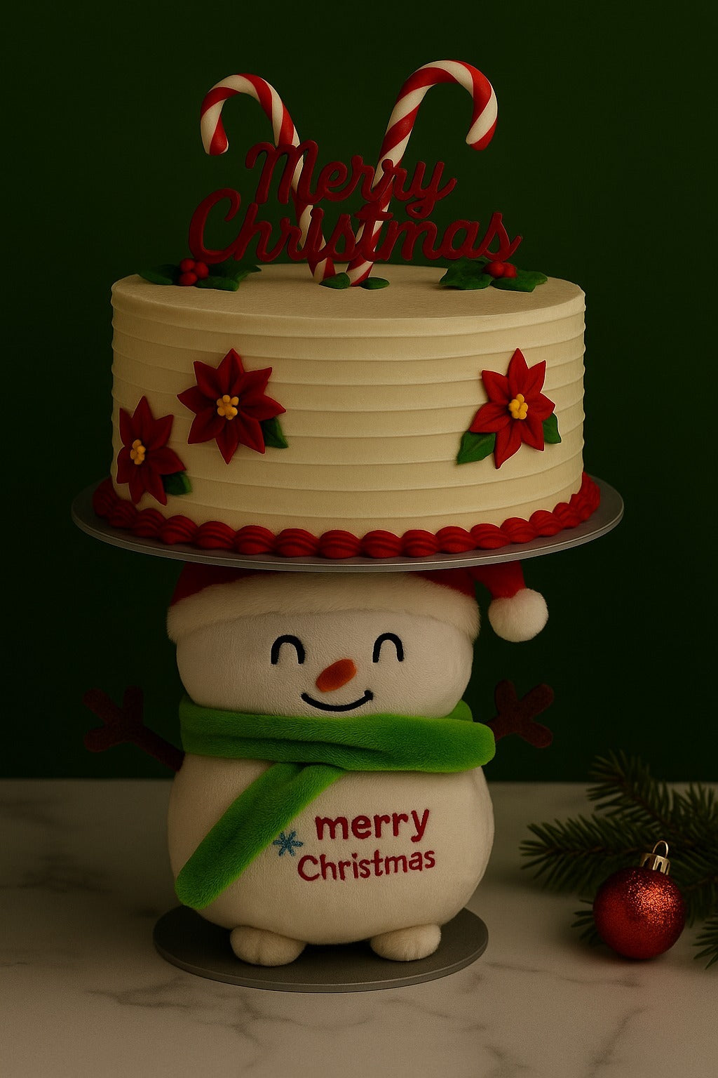 Christmas Snowman Cake Stand