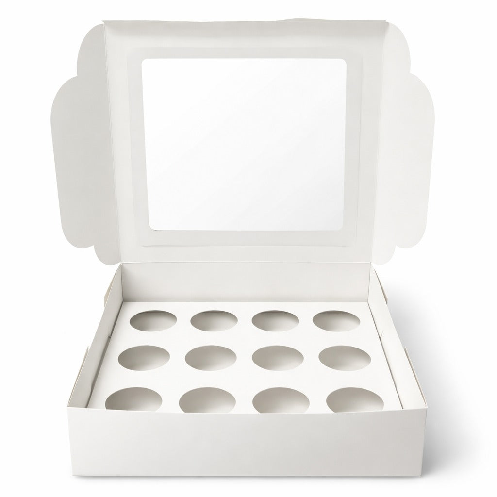12 Cavity Window Cupcake Box Size 12x12x4 Inch