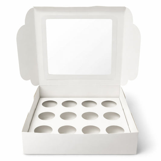 12 Cavity Window Cupcake Box Size 12x12x4 Inch