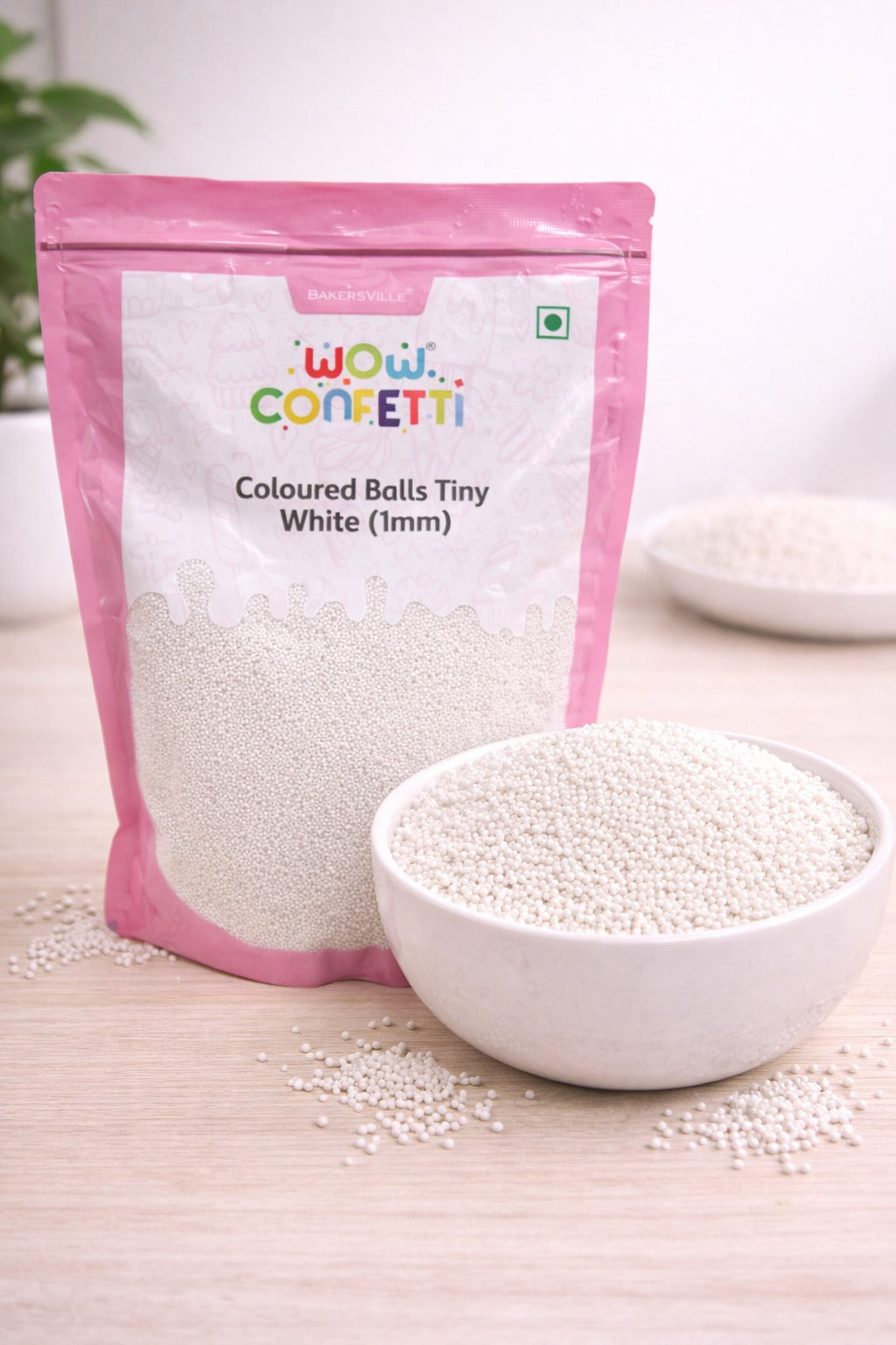 Wow Confetti Coloured Balls Tiny White 1 mm