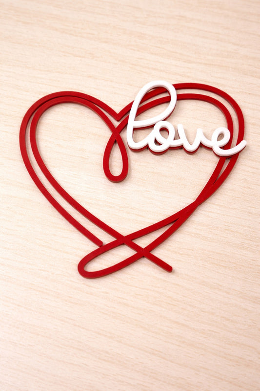 Love Heart Double Tone 3 inch topper