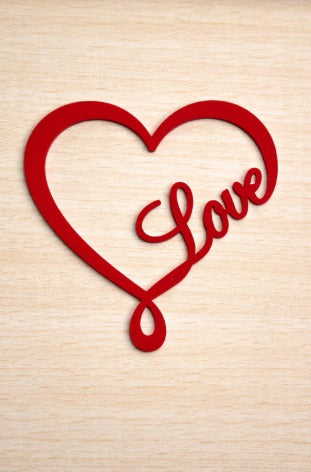 Love Heart Double Tone 3 inch Acrylic topper