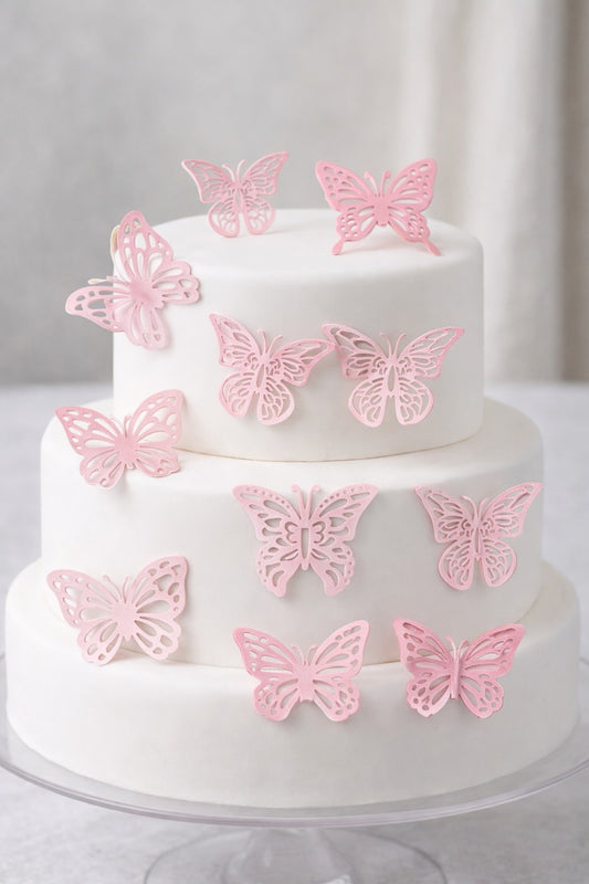 Pink laser cut Butterfly Pack of 10