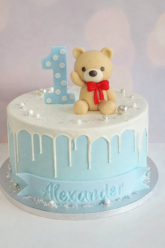 Teddy with red bow (size - 2 inch)