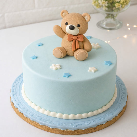 Teddy with brown bow (size - 2 inch)