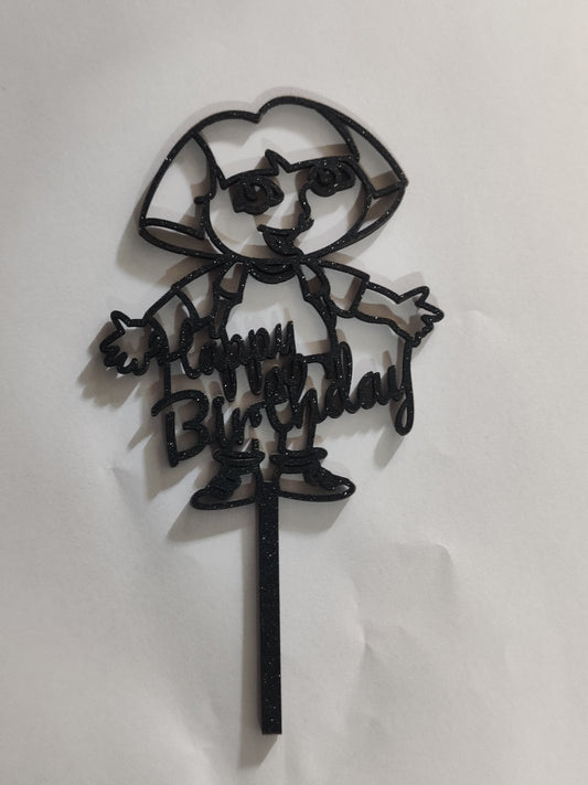 Acrylic Girl Happy Birthday Topper