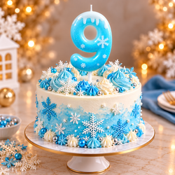 9 Number Blue Frozen Theme Candle for Cake Decoration
