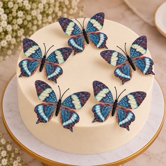 Dusty Blue Butterfly Set Of 5