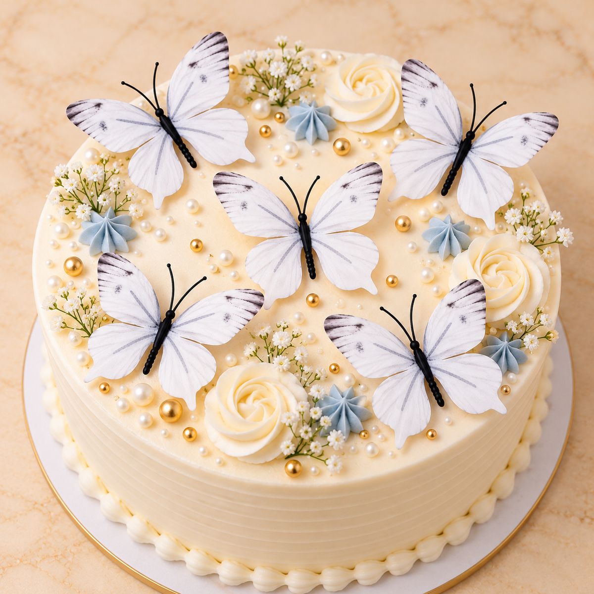 White Butterfly Set of 5