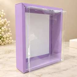 Lavender Hamper Box with Transparent PVC Lid Size- 10*8 Inch Pack Of 5