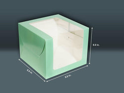 L shap window Cake Box size 8*8*8 Mint colour