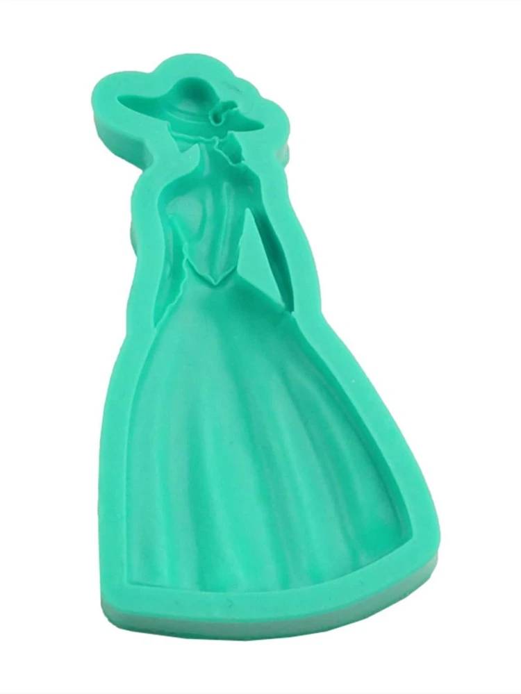 Lady & Hat In Long Dress Silicon Mould