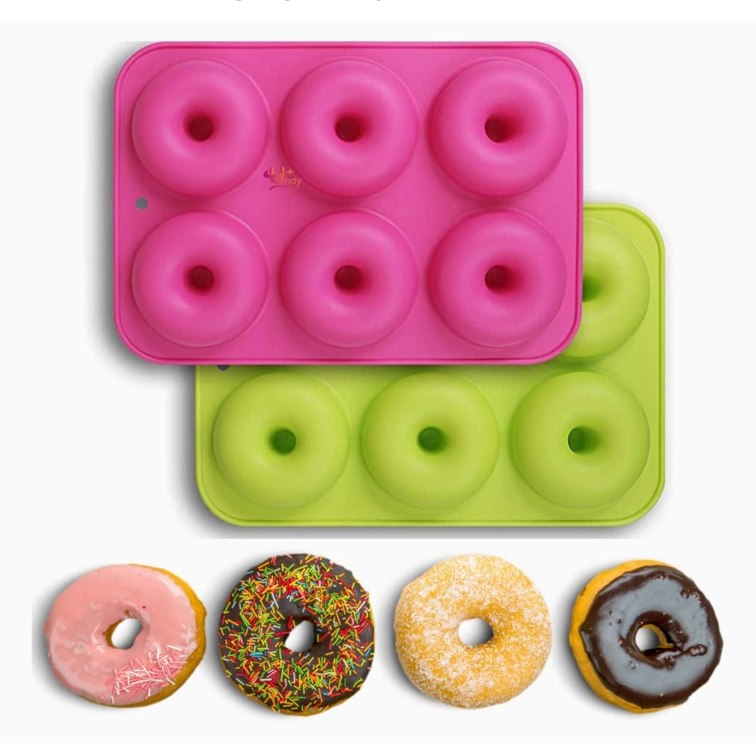 6 Cavity Silicon Donut Mould Random Color