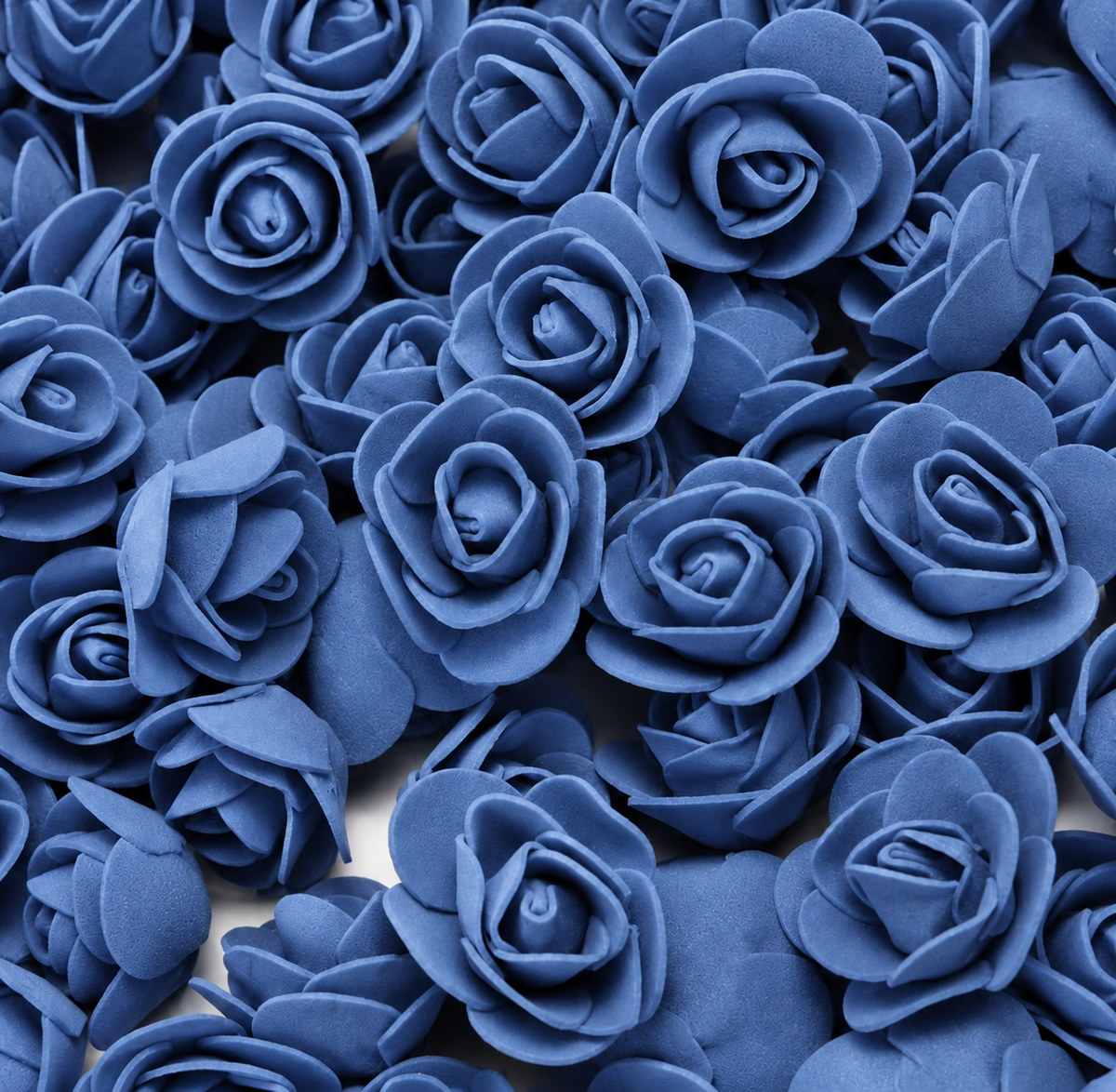 Navy Blue Rose Foam Flower For Cake Decoration Pack of 100