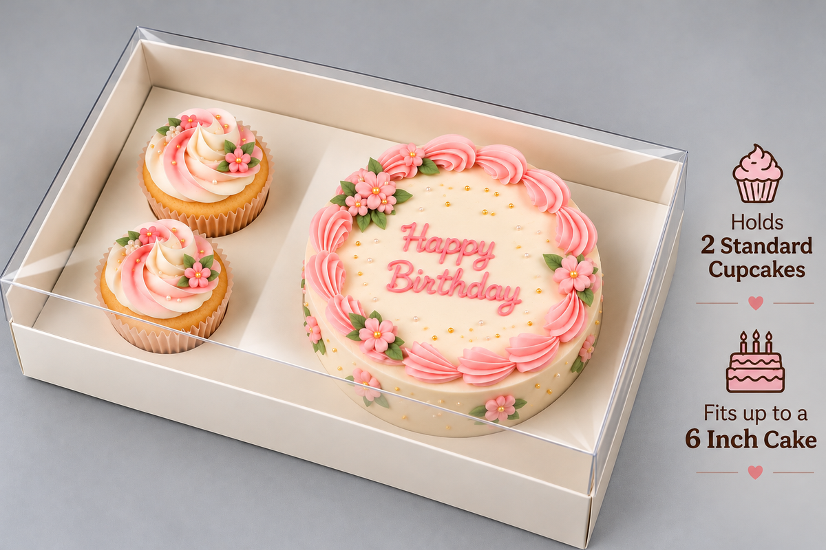 Cake & Cupcake Box with Lid Pack Of 10 Size - 11x8x3 inch