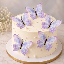 Pastel Blue Butterfly Set Of 5
