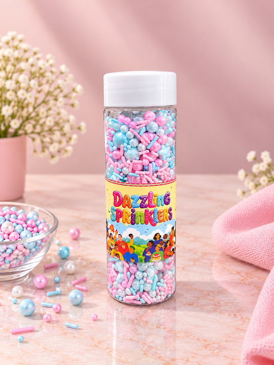 Pankraft Pink, Blue & White Mixe Pearl Dazzling Sprinkler 100 gm