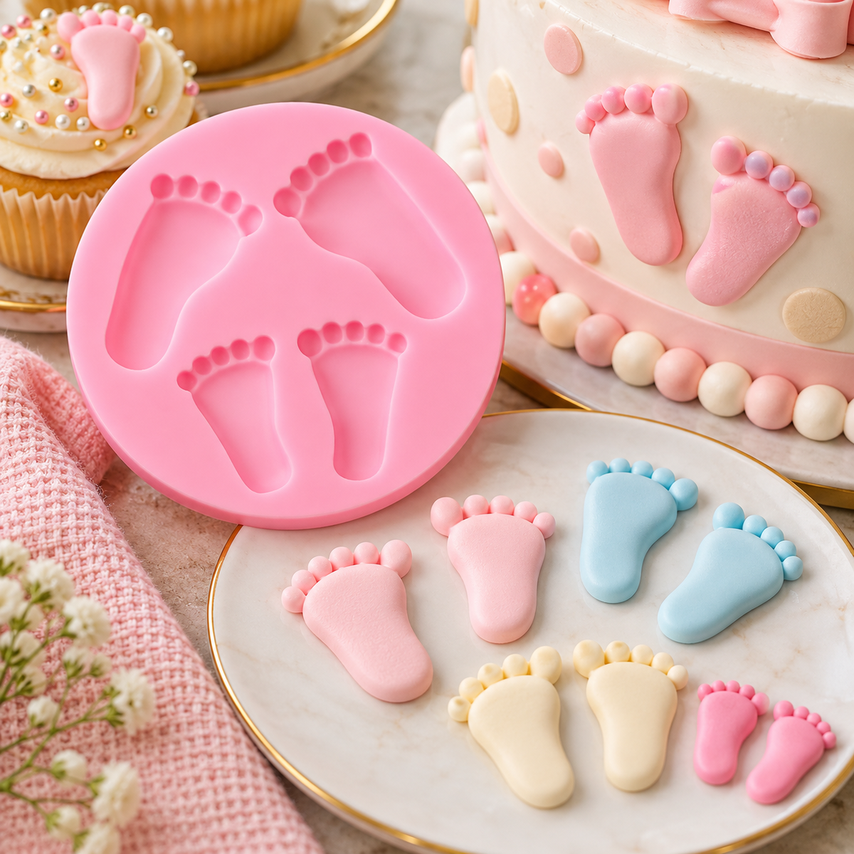 Baby Feet Shape Fondant Mould