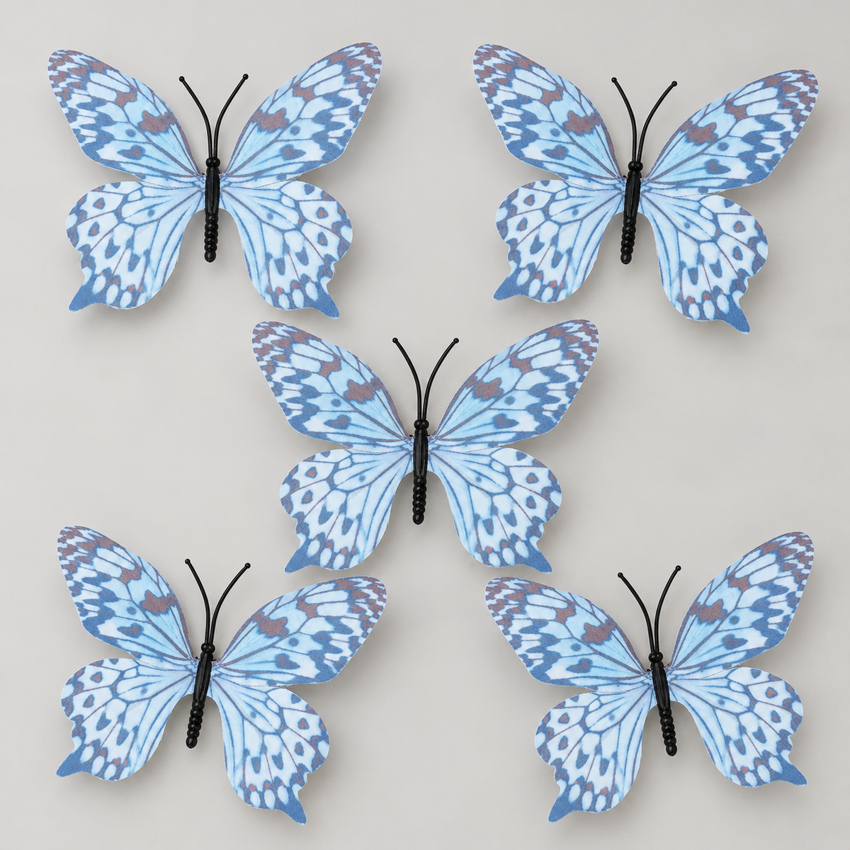 Pastel Blue Butterfly Set Of 5